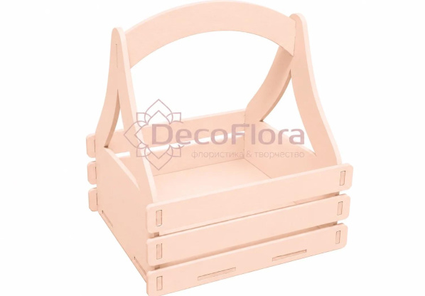 Ящик с ручкой персиковый 16*16*20см 